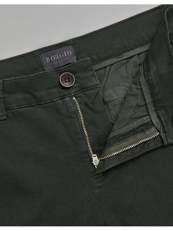 Borgio Borgio Spodnie materiałowe menfi Zielony Slim Fit