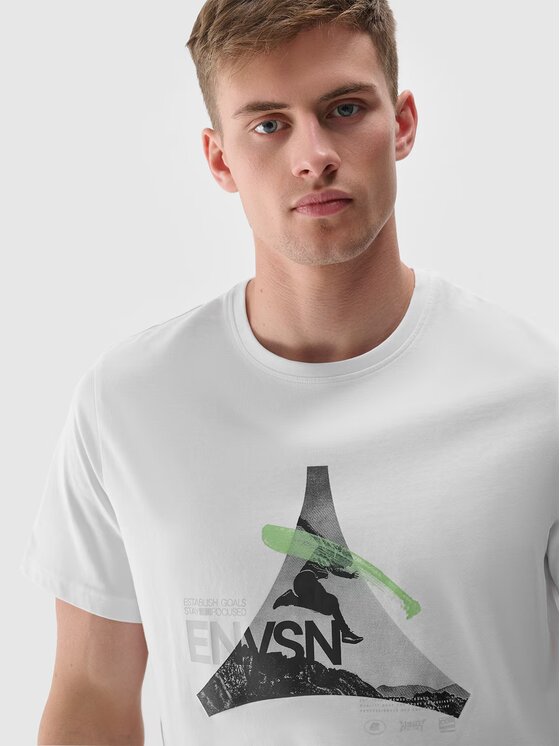 4F 4F T-shirt 4FRAW24TTSHM2301-10S Bianco Regular Fit