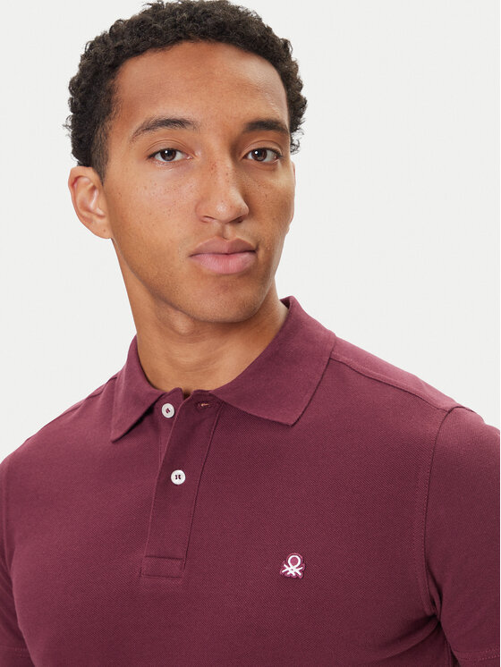 United Colors Of Benetton United Colors Of Benetton Polo 3089J3179 Fioletowy Regular Fit