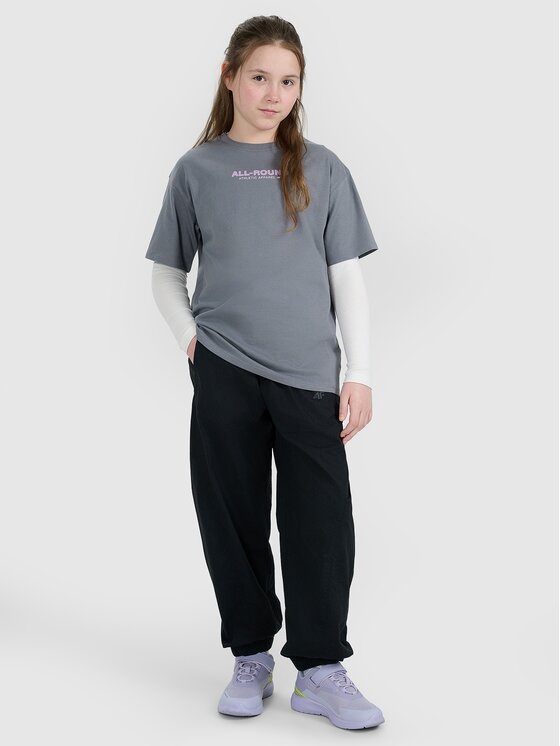 4F 4F T-Shirt 4FJWAW25TTSHF2387-23S Szary Oversize