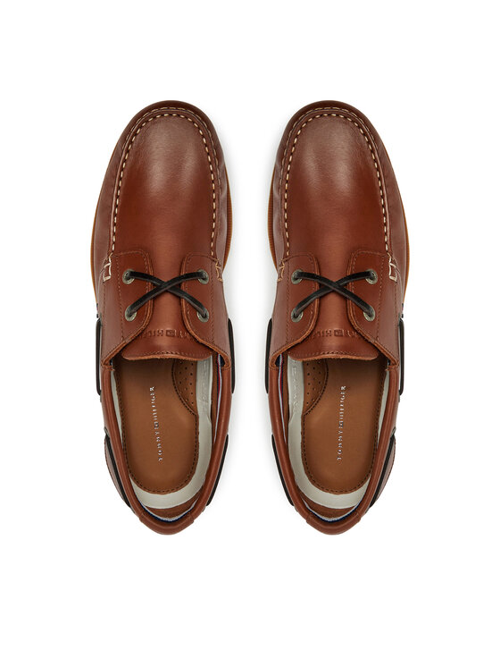 Tommy Hilfiger Tommy Hilfiger Félcipő Th Boat Shoe Core Lth FM0FM05569 Barna