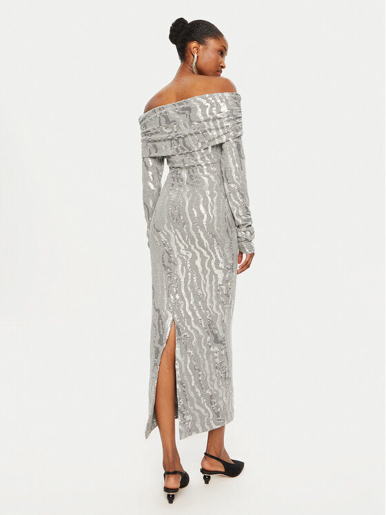 ROTATE ROTATE Φόρεμα κοκτέιλ 113439720 Ασημί Slim Fit