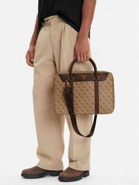 Guess Guess Чанта за лаптоп Vezzola Smart HMEVZL P3138 Бежов