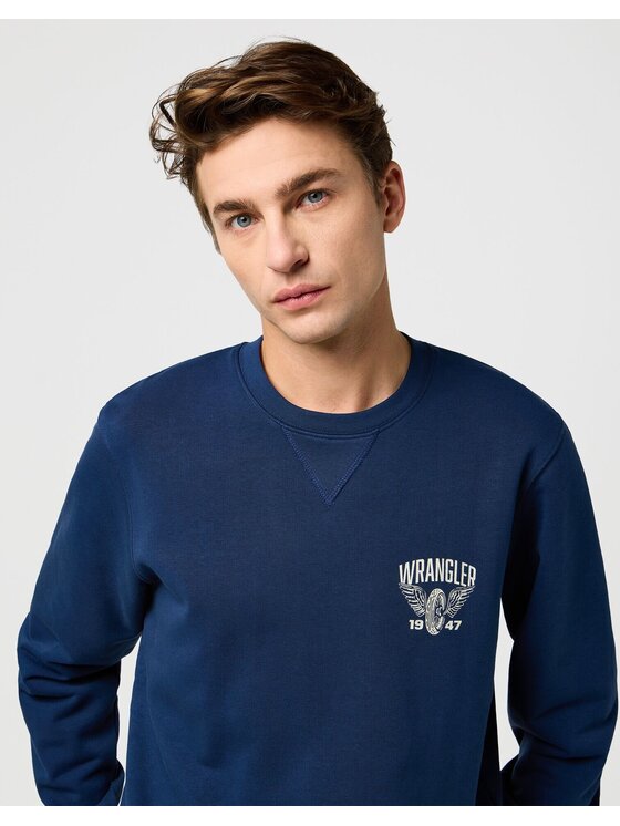 Wrangler Wrangler Felpa AMERICANA CREW Blu Regular Fit