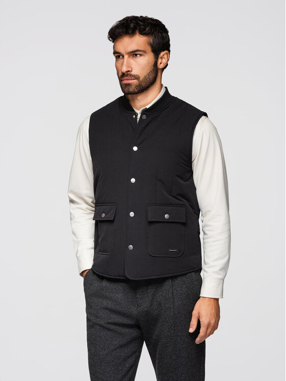 Ombre Ombre Kamizelka OM-JAVJ-0323 Czarny Regular Fit