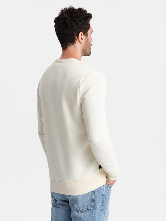 Ombre Ombre Mikina OM-SSBN-0159 Écru Regular Fit