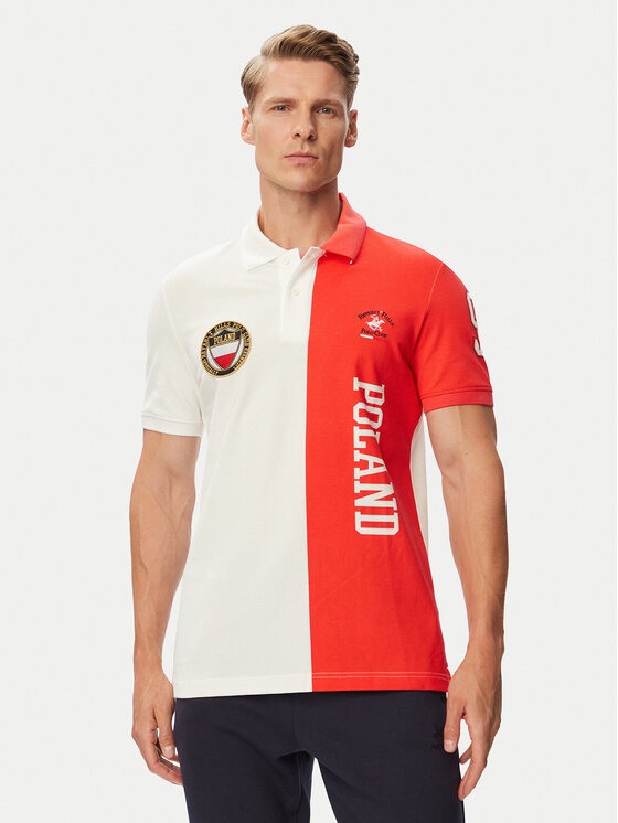 Beverly Hills Polo Club Tricou polo F-SS26M-P0005 Alb Regular Fit