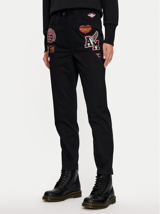 Aeronautica Militare Aeronautica Militare Παντελόνι υφασμάτινο 242PA1623DCT3406 Μαύρο Regular Fit