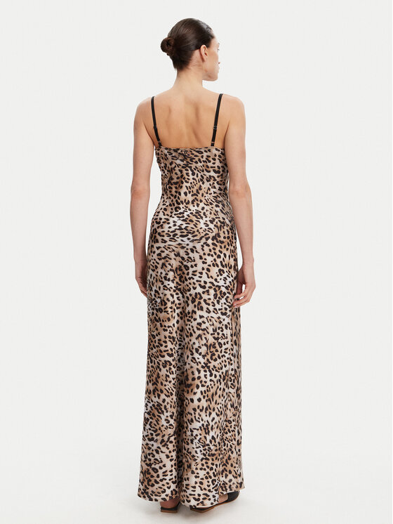 Guess Guess Večerní šaty W5GT10 WF1T2 Hnědá Slim Fit
