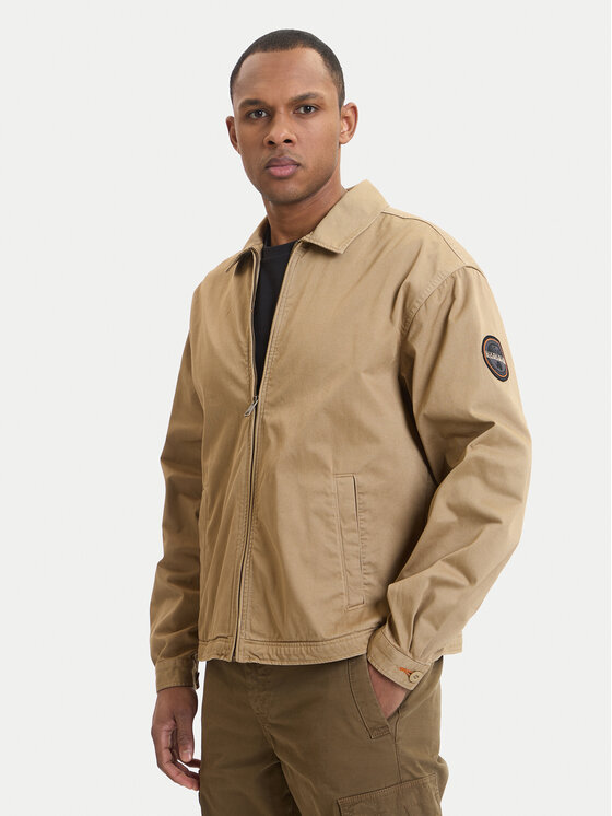 Napapijri Napapijri Giacca di jeans A-Arrayanes NP0A4FI4 Beige Regular Fit