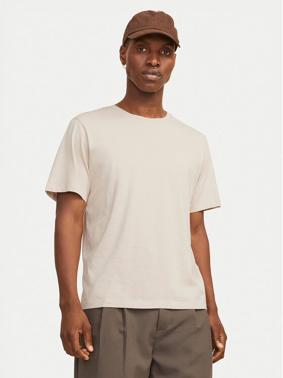 Jack & Jones Jack & Jones Tričko Corp Logo 12151955 Béžová Regular Fit