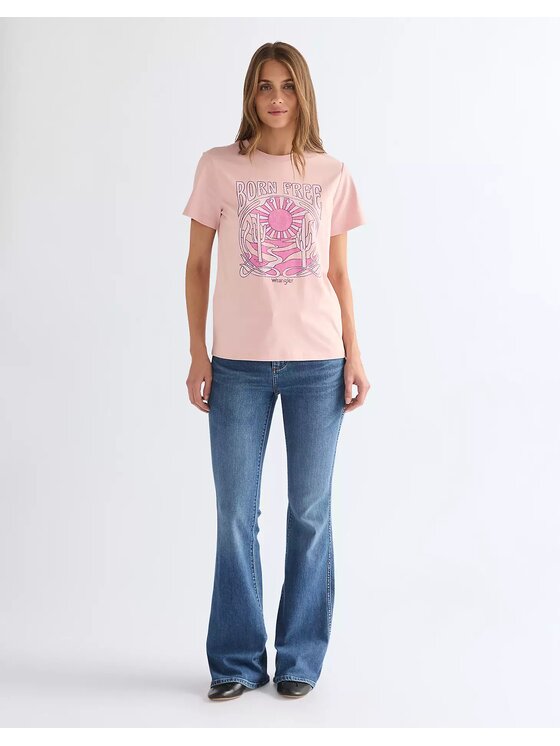 Wrangler Wrangler T-Shirt GRAPHIC TEE Różowy Regular Fit
