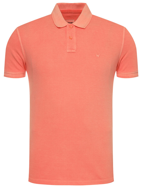 Wrangler Wrangler Polo Overdye W7F4KQA04 112131803 Pomarańczowy Regular Fit