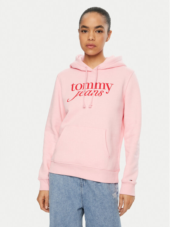 Tommy Jeans Džemperis ar kapuci DW0DW20170 Rozā Regular Fit