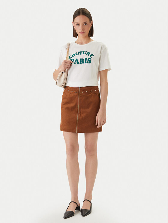 Morgan Morgan Suknja od imitacije kože 261-JCLAM Smeđa Regular Fit