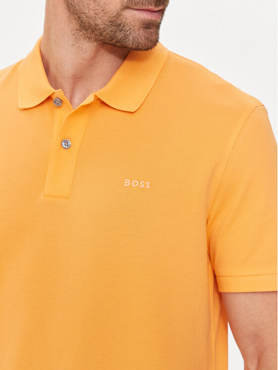 BOSS BOSS Тениска с яка и копчета Pallas 50468301 Жълт Regular Fit