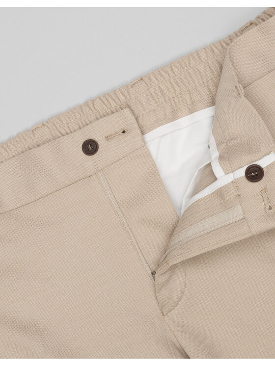 Borgio Borgio Spodnie garniturowe circello Beżowy Slim Fit