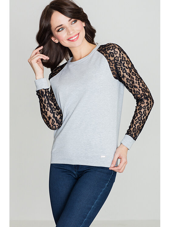 Lenitif Lenitif Bluzka K329 Czarny Regular Fit