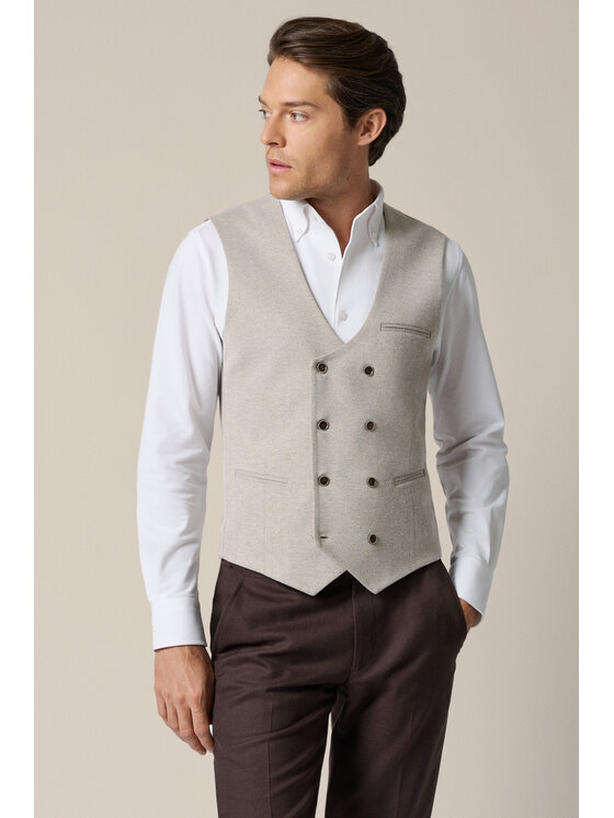 Lancerto Lancerto Kamizelka garniturowa Montefalco KA131126000002 Beżowy Slim Fit