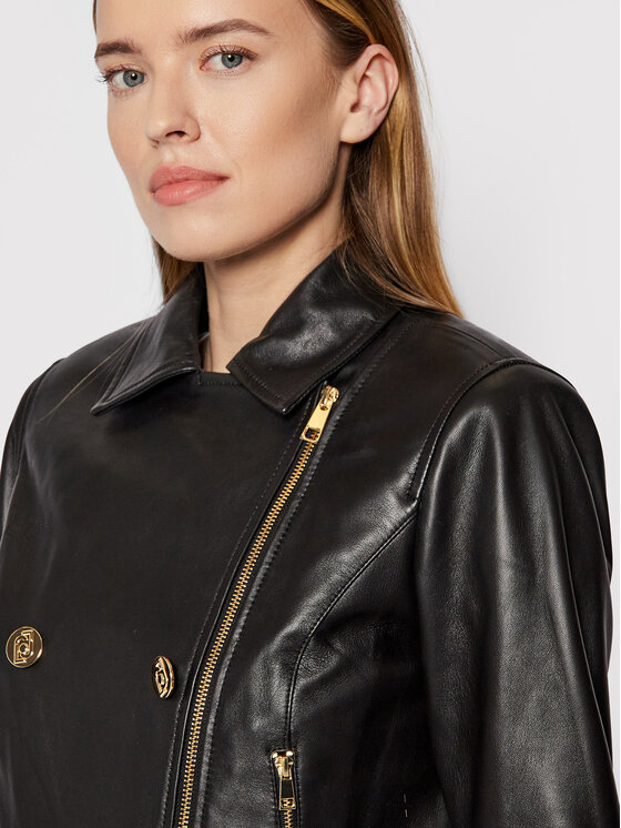 Giacca di pelle CF1033 P0336 Nero Regular Fit