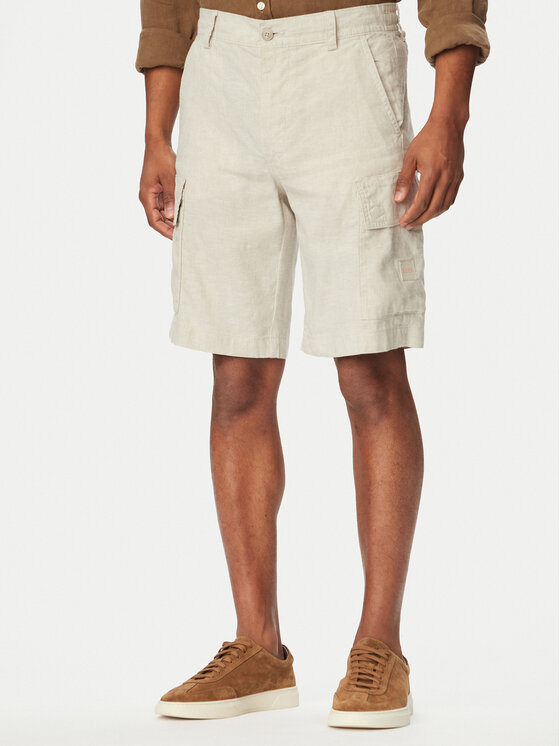 BOSS BOSS Pantaloncini di tessuto Sisla 50559366 Grigio chiaro Relaxed Fit