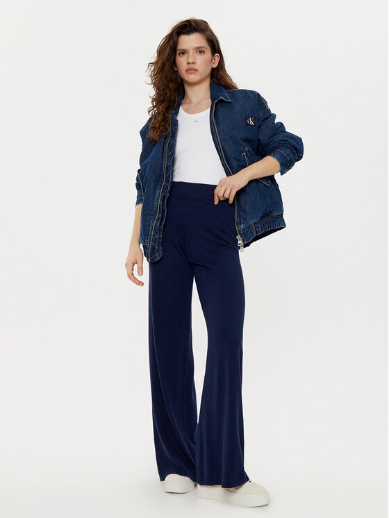 Kontatto Kontatto Pantaloni din material AI2025 Bleumarin Relaxed Fit