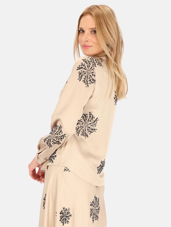 Perso Perso Bluzka CHLE243777F Beżowy Regular Fit