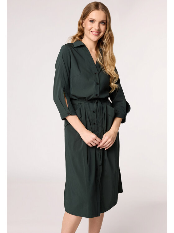 QUIOSQUE QUIOSQUE Sukienka codzienna 4VF003 Zielony Regular Fit