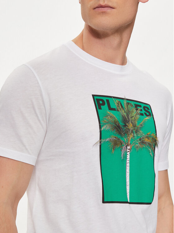 United Colors Of Benetton United Colors Of Benetton T-krekls 3P7XU108X Balts Regular Fit