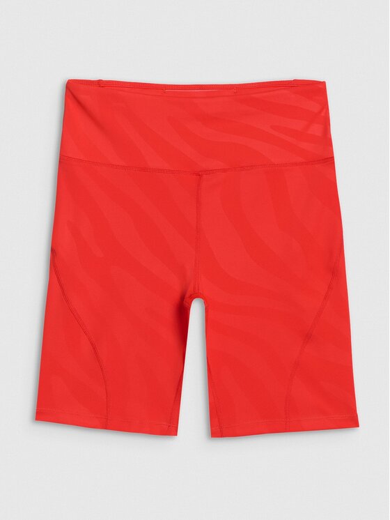 4F 4F Legginsy 4FWSS25TFSTF016-62S Czerwony Slim Fit