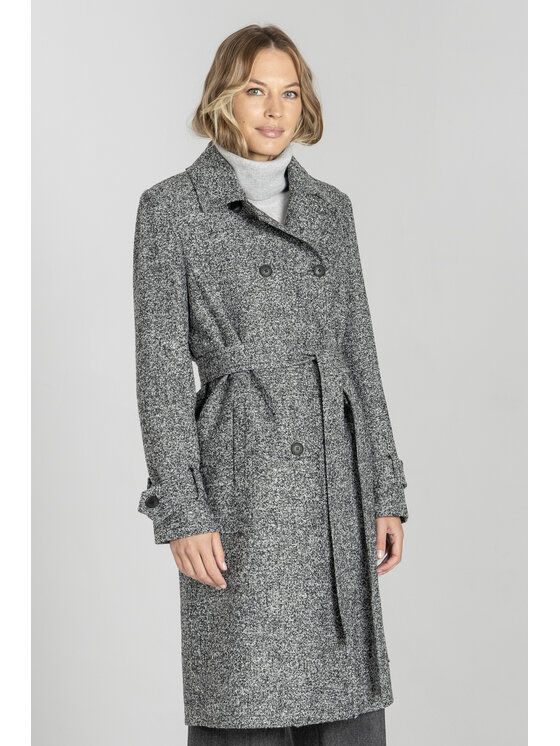Deni Cler Milano Deni Cler Milano Płaszcz W-DC-8061-E5-C6-96-1 Szary Regular Fit