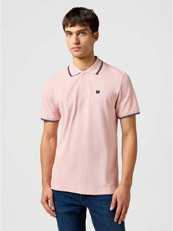 Wrangler Wrangler T-Shirt POLO SHIRT Różowy Regular Fit