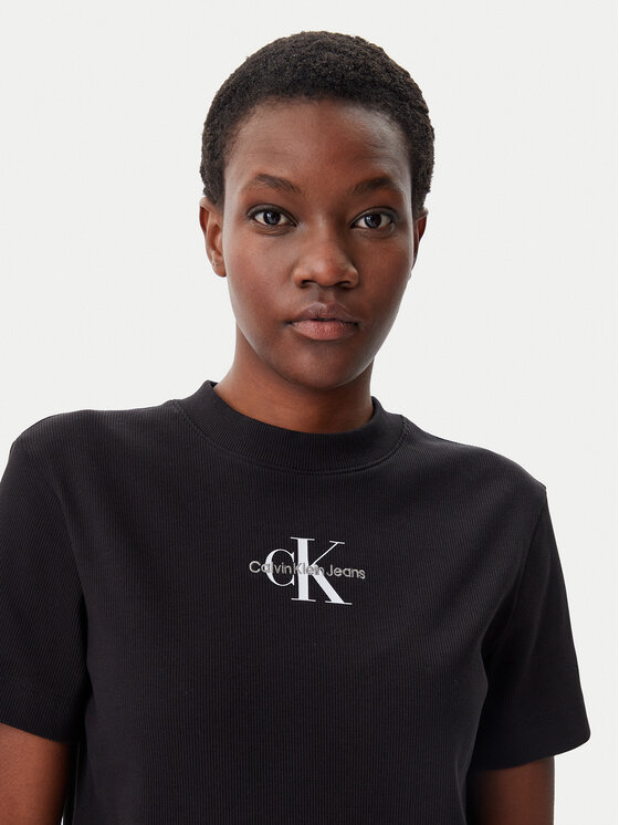 Calvin Klein Jeans Calvin Klein Jeans Kleid für den Alltag Monologo J20J225543 Schwarz Regular Fit