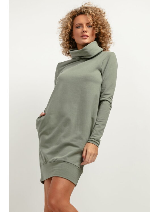 Tessita Tessita Sukienka codzienna T376 Zielony Straight Fit