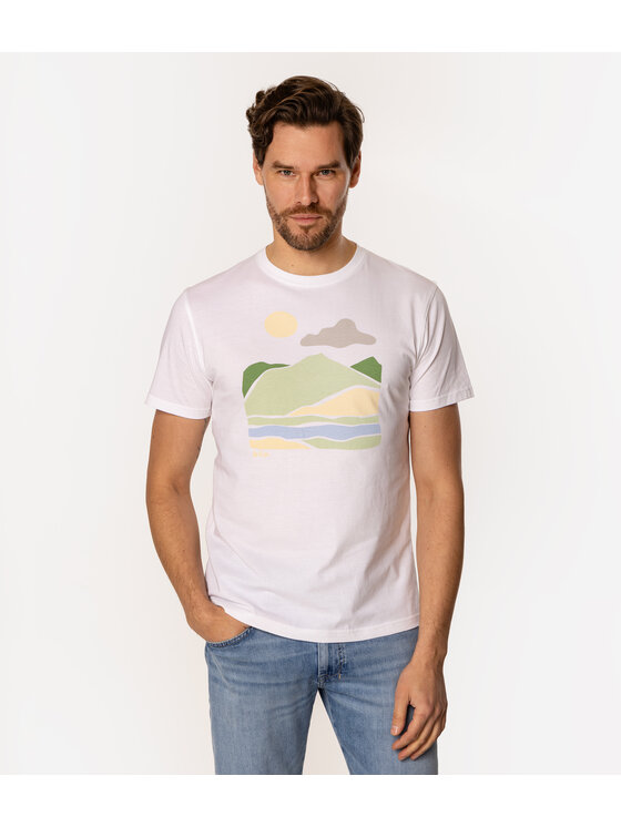 Lee Cooper Lee Cooper T-Shirt LANDSCAPE 1145 Biały Slim Fit