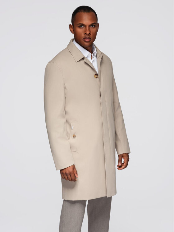 Ombre Ombre Płaszcz zimowy OM-COLC-0144 Beżowy Regular Fit