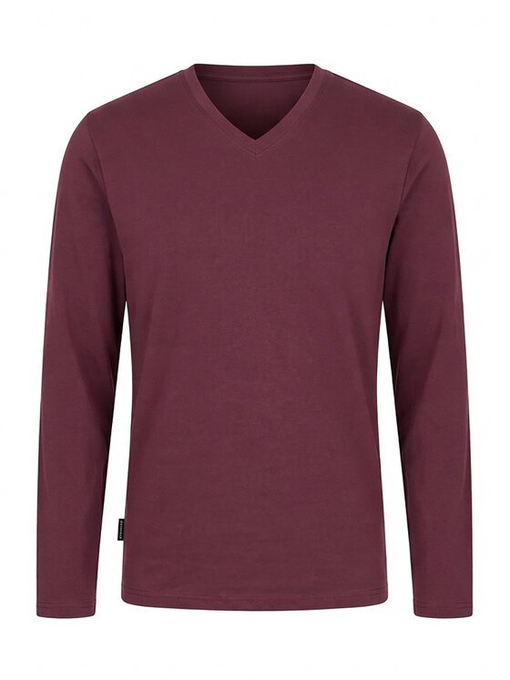 Ombre Ombre Longsleeve L171 Bordowy Regular Fit