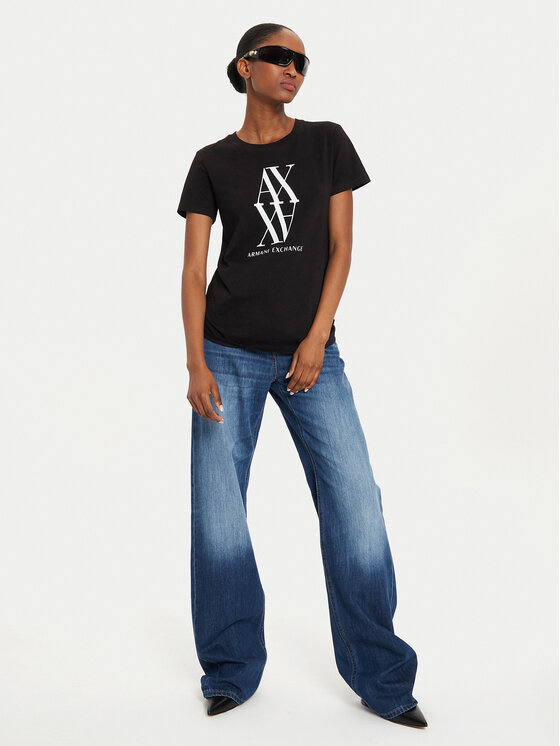 Armani Exchange Armani Exchange Футболка 6DYT04 YJG3Z 1200 Чорний Regular Fit