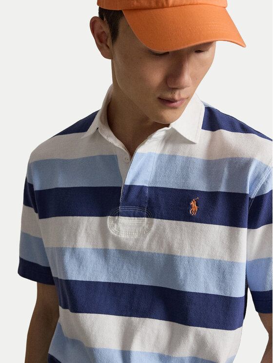 Polo Ralph Lauren Polo Ralph Lauren Тениска с яка и копчета Ssl Rug 710977587001 Син Regular Fit
