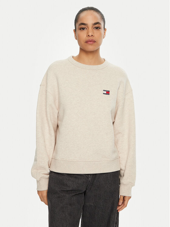 Tommy Jeans Mikina DW0DW19408 Béžová Boxy Fit