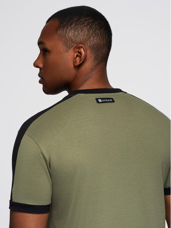 Ombre Ombre T-Shirt OM-TSCT-0115 Khaki Regular Fit