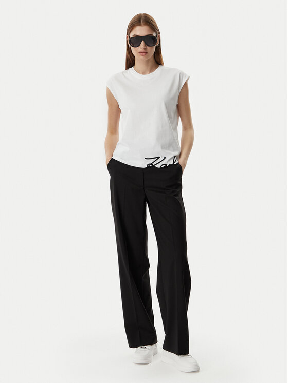 KARL LAGERFELD KARL LAGERFELD Tricou B2W17018 Alb Regular Fit