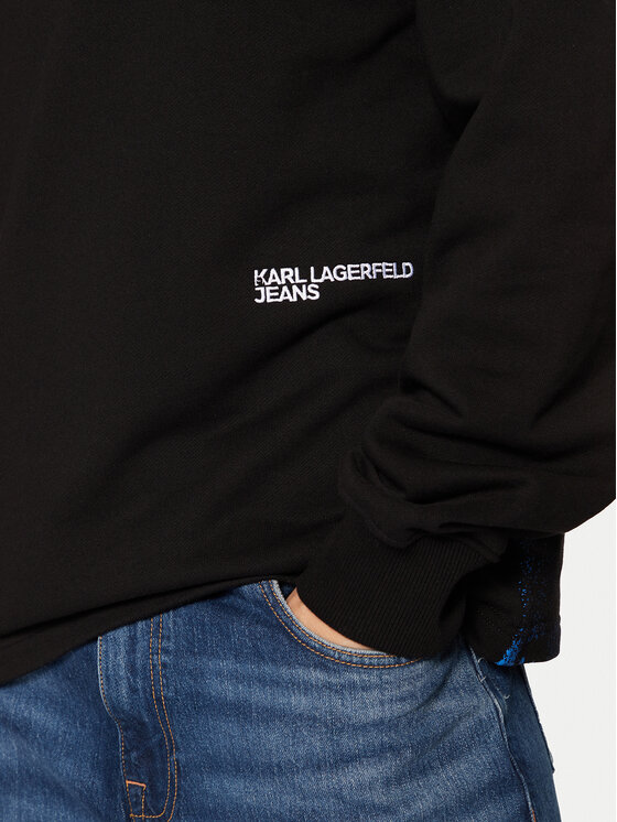 Karl Lagerfeld Jeans Karl Lagerfeld Jeans Majica dugih rukava A1M20070 Crna Relaxed Fit
