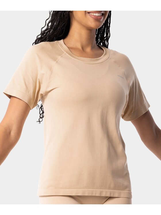 Carpatree Carpatree Koszulka techniczna Simply Top Beżowy Fitted Fit