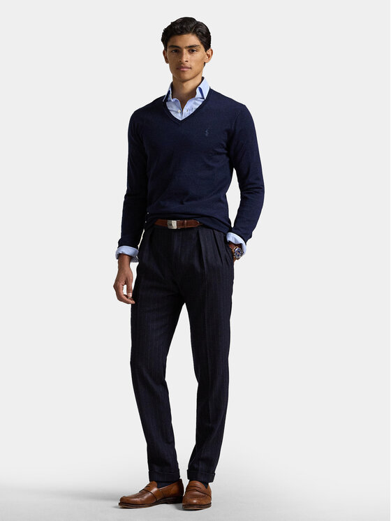 Polo Ralph Lauren Polo Ralph Lauren Sveter 710946142001 Tmavomodrá Slim Fit