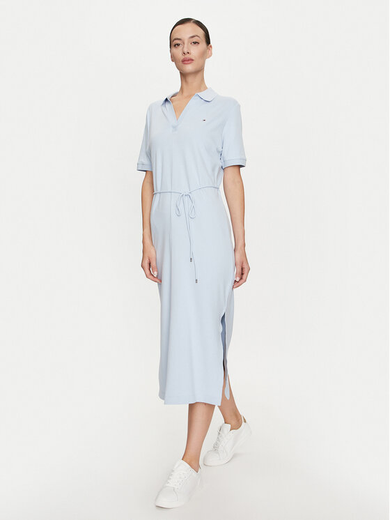 Tommy Hilfiger Tommy Hilfiger Rochie de zi WW0WW41278 Albastru celest Regular Fit