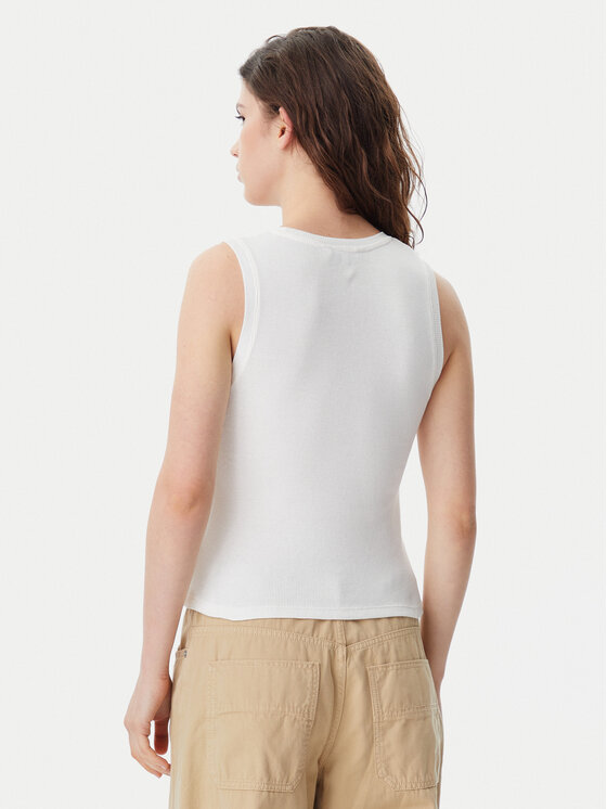 Tommy Jeans Tommy Jeans Top DW0DW21369 Biały Slim Fit