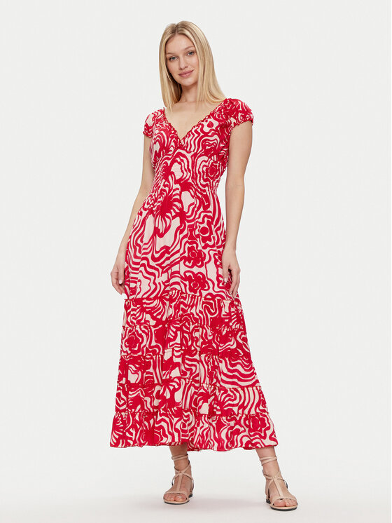 Iconique Robe d'Ã©tÃ© Shirley IC24-116 Rouge Regular Fit