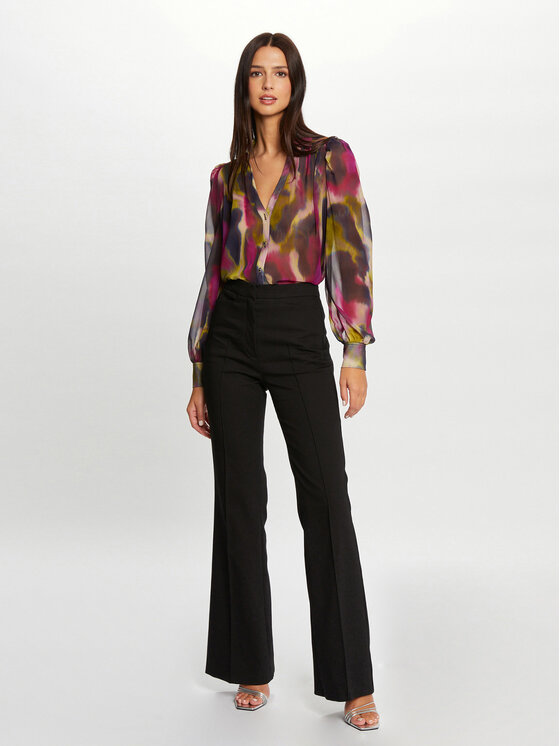 Morgan Morgan Παντελόνι υφασμάτινο 232-PFLO.F Μαύρο Flare Fit