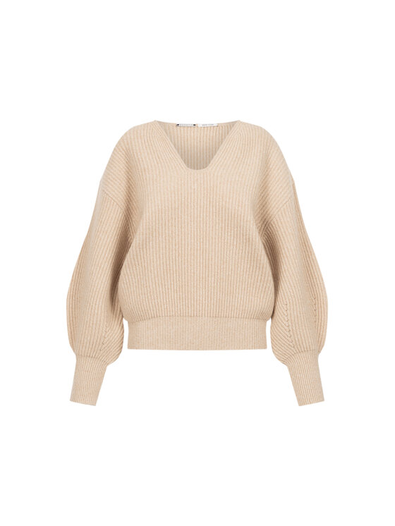 Deni Cler Milano Deni Cler Milano Sweter T-DC-S461-F5-90-72-1 Beżowy Loose Fit